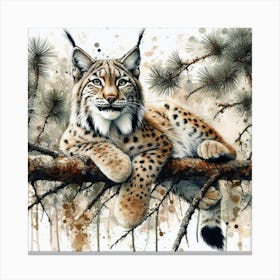 Lynx In The Pines Canvas Print