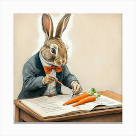 Rabbit In A Suit 41 Canvas Print