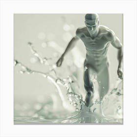 Man Splashing Water Canvas Print