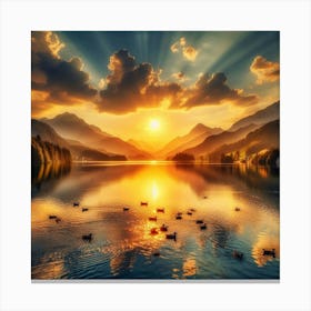 Sunset In The Mountains Canvas Print