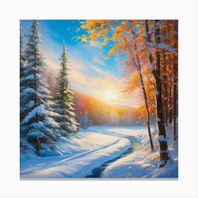 Winter In The Forest Canvas Print