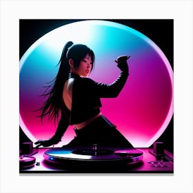 Ninja dj girl Canvas Print