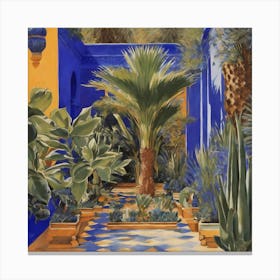 Jardin Majorelle, Morocco Vintage Botanical Canvas Xl 1024 V1 0 Canvas Print