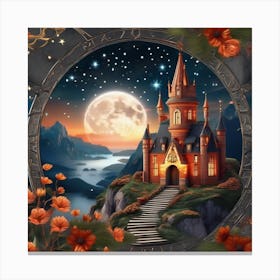 Castle In The Moonlight 1 Canvas Print