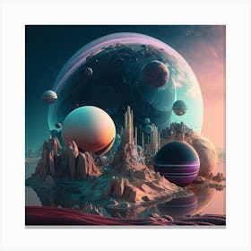 Planets In Space Canvas Print