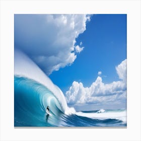 Surfer Riding A Wave Canvas Print