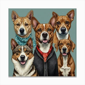 Four Dogs Canvas Print