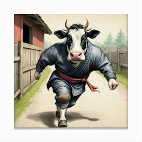 Samurai Cow Canvas Print