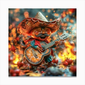 Mexico Guy Playing Guitar Canvas Print