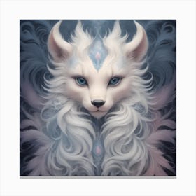 An Ethereal And Dreamlike Creature With Fur Adorned In Surreal And Dream Inspired Patterns Blurring The Line Between Reality And The Rea Canvas Print