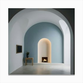 Arched Room With Fireplace Canvas Print