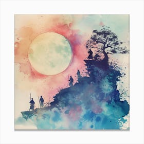 Watercolor Of Samurai Canvas Print