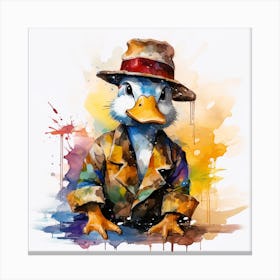 Duck With Hat Canvas Print