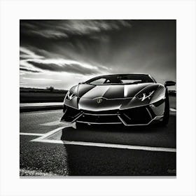 Black And White Lamborghini 1 Canvas Print