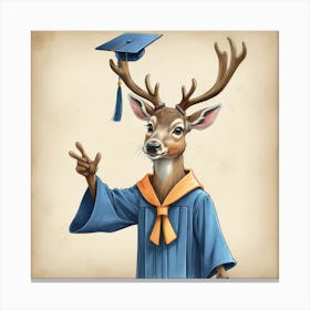 Graduation Deer 1 Canvas Print