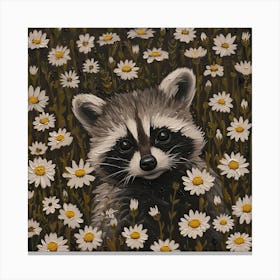 Baby Raccoon Fairycore Painting 2 Canvas Print