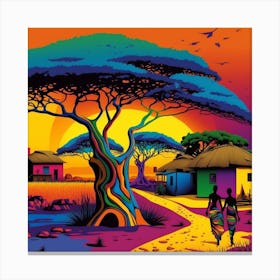 African Village Canvas Print