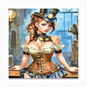 Steampunk Girl-Drucke 09.12.2024--a3-35a Canvas Print