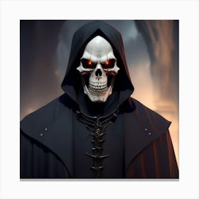Skeleton With Red Eyes 1 Canvas Print