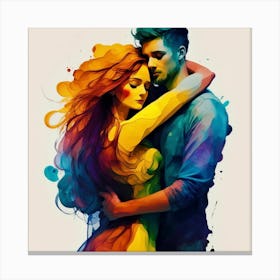 Couple Hugging 7 Canvas Print