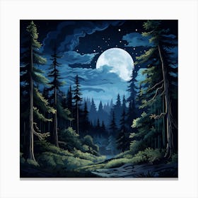 Forest at Night Canvas Print