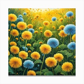 Golden Elegance: Dandelion in Bloom Canvas Print