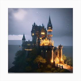 Castle At Night Canvas Print