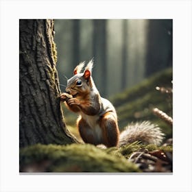 Squirrel In The Forest 252 Canvas Print