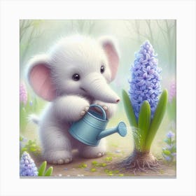 Watering Elephant Canvas Print