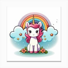 Unicorn With Rainbow Canvas Print