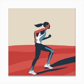 Illustration Of A Woman Running Canvas Print