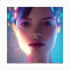 Neon Girl Canvas Print