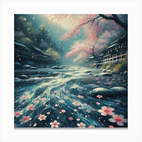 Cherry Blossom Trees In Full Bloom (4) Canvas Print