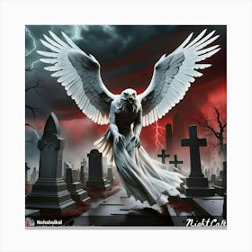 Eagle In The Cemetery 1 Canvas Print