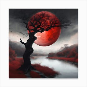 Red Moon Canvas Print