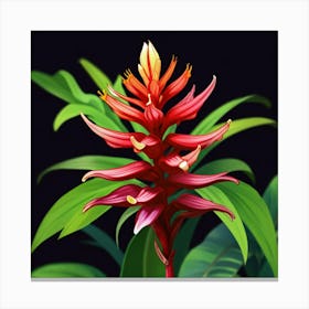 Alpines Purpurate Red Ginger Flower Art Print Canvas Print