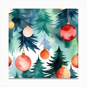 Christmas Tree Seamless Pattern 6 Canvas Print