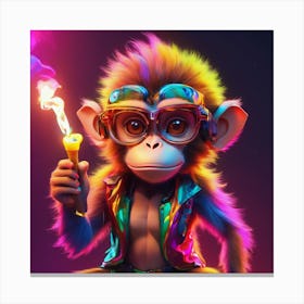 Monkey In Glasses Canvas Print