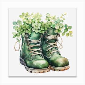 Boots With Plants 1 Canvas Print