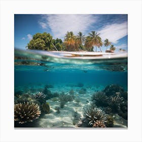 Maledives Underwater Coral Reef Canvas Print