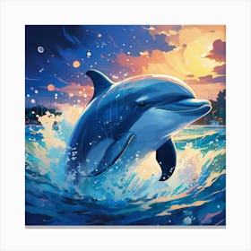 Dolphin Painting Canvas Print