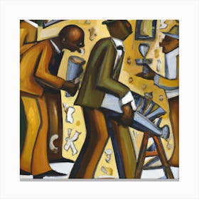 An Cubism Oil-Always Working And No Money Canvas Print