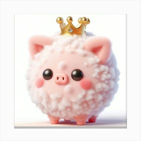 Pig In A Crown 7 Canvas Print