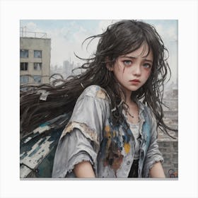 Girl With Long Hair Canvas Print