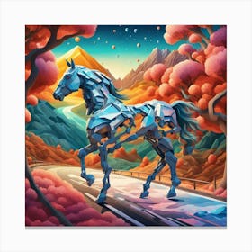 Horse On The Road Canvas Print