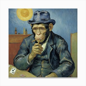 The Last Call Critter Crew Monkey Playing Cards Canvas Print