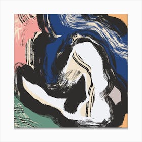 Sitting Nude Bold Abstract Square Canvas Print