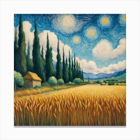 Van Gogh Painted A Wheat Field With Cypresses In The Amazon Rainforest Canvas Print