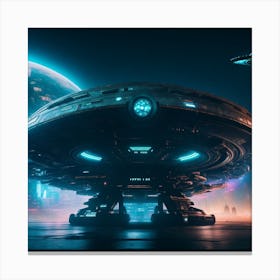 Futuristic Spaceship Canvas Print