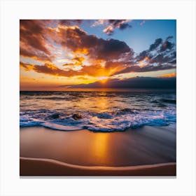 Sunset On The Beach Canvas Print